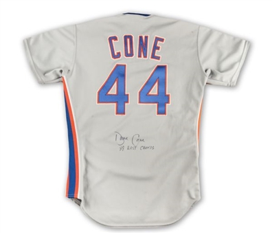 1988 David Cone New York Mets Game Worn and Signed Playoff Jersey